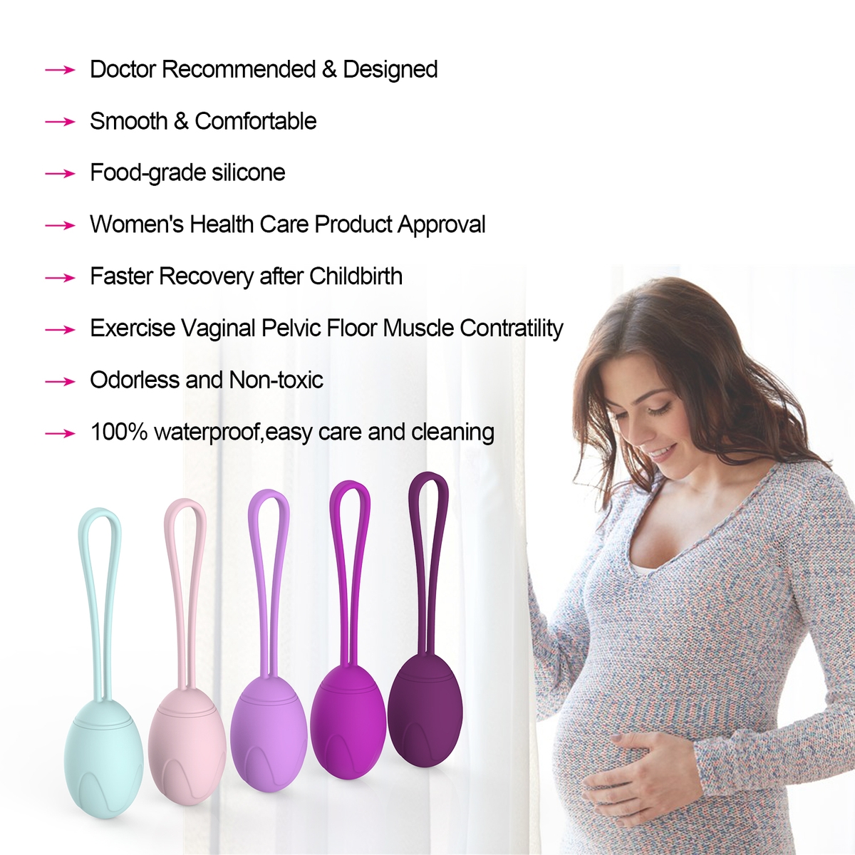Aiersha Kegel Set - Ergonomic Design for Women's Health Care