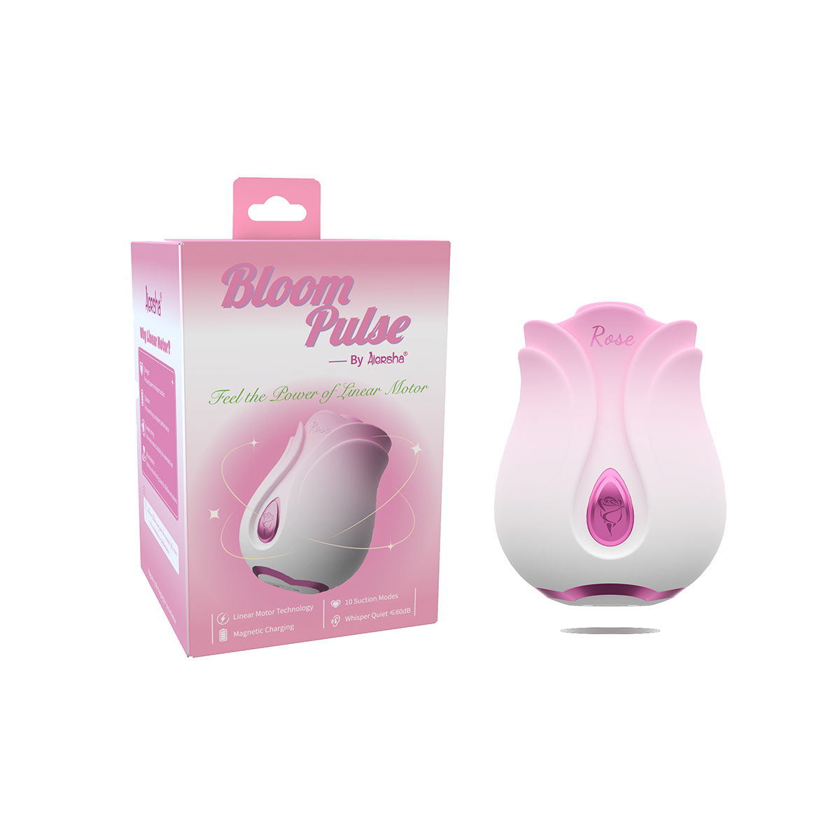 Aiersha Bloom Pulse Massager - Linear Motor Rose Suction Stimulator
