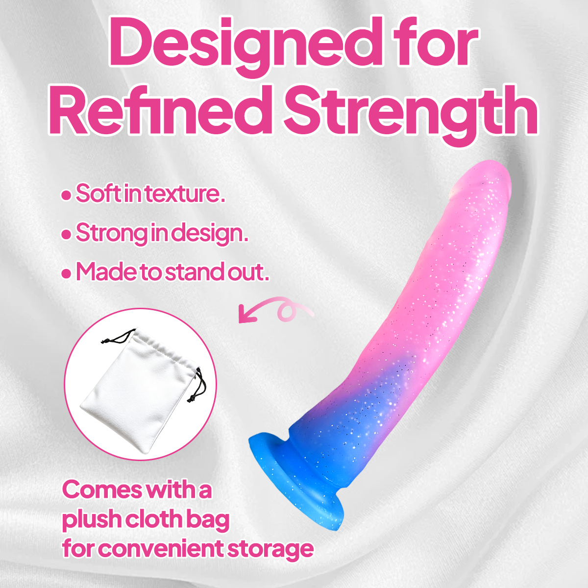 Aiersha Opal Silk: Full-Size Curved Liquid Silicone Dildo Series
