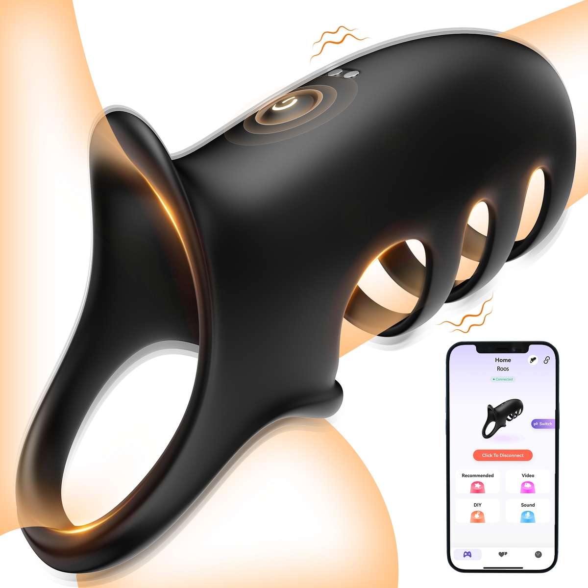 Aiersha Omni Loop: Male Multifunctional Sperm Locking Ring (Black)