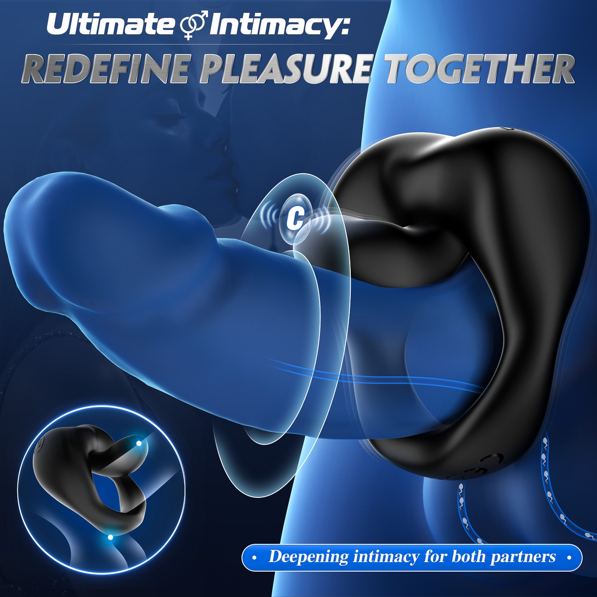 Aiersha ThrillLoop: Male Multifunctional Sperm Locking Ring (Black)