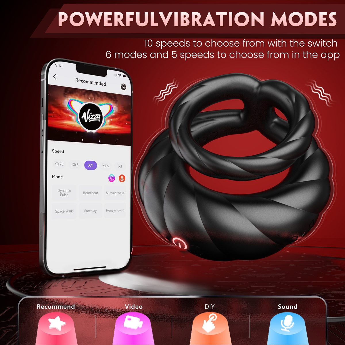 Aiersha Cyber Nexus Ring: Male Multifunction Sperm Locking Ring