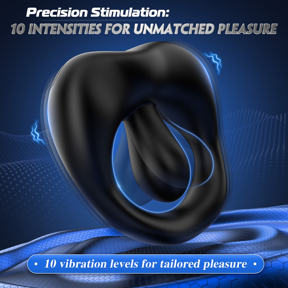 Aiersha ThrillLoop: Male Multifunctional Sperm Locking Ring (Black)