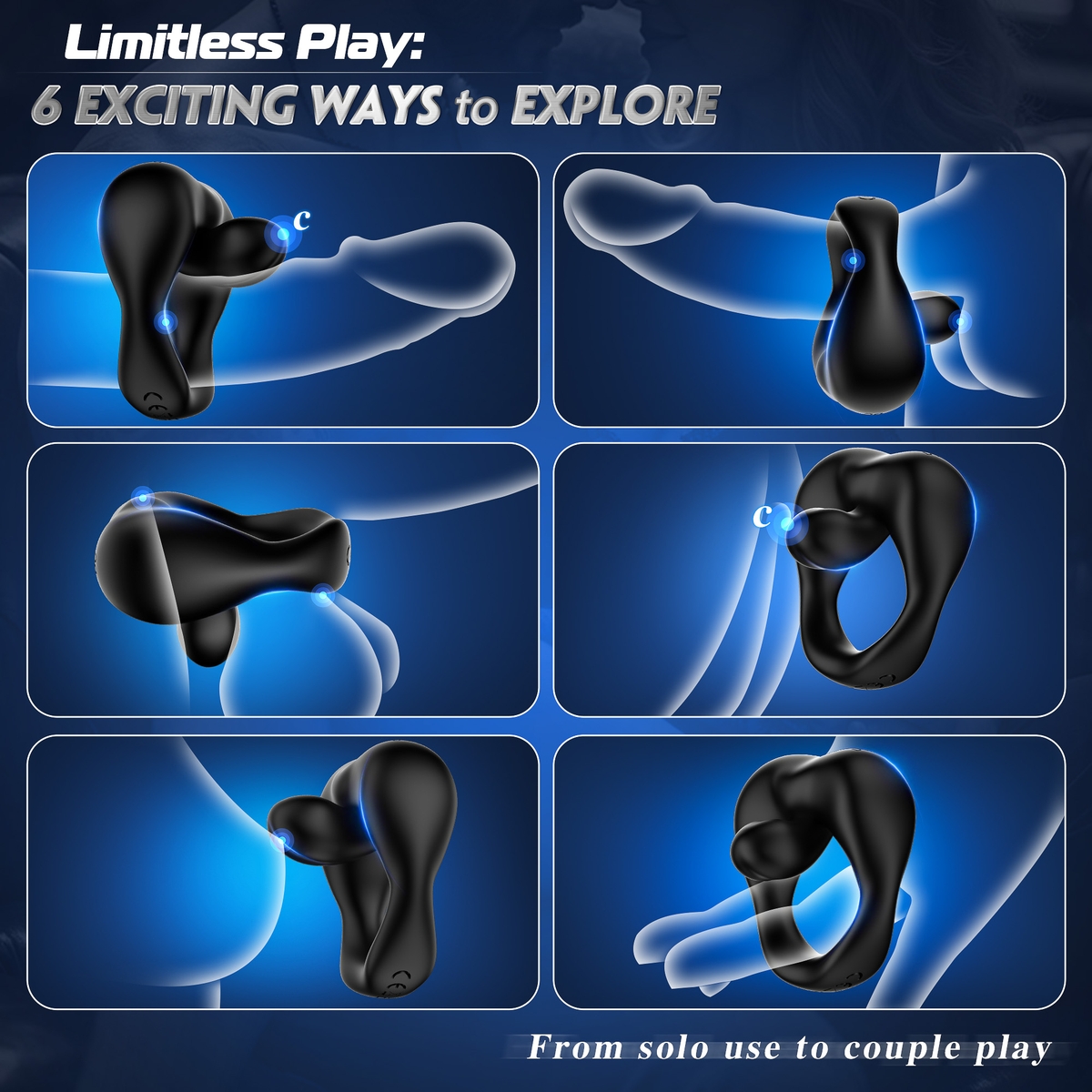 Aiersha ThrillLoop: Male Multifunctional Sperm Locking Ring (Black)