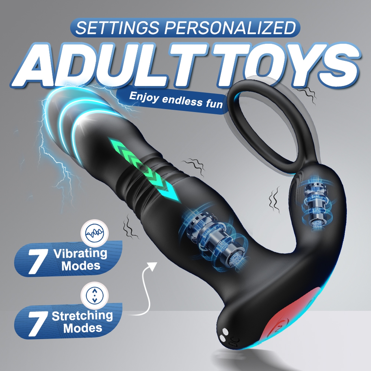 Aiersha Orbit Core: Twisting Prostate Massager & Secure-Fit Penis Ring