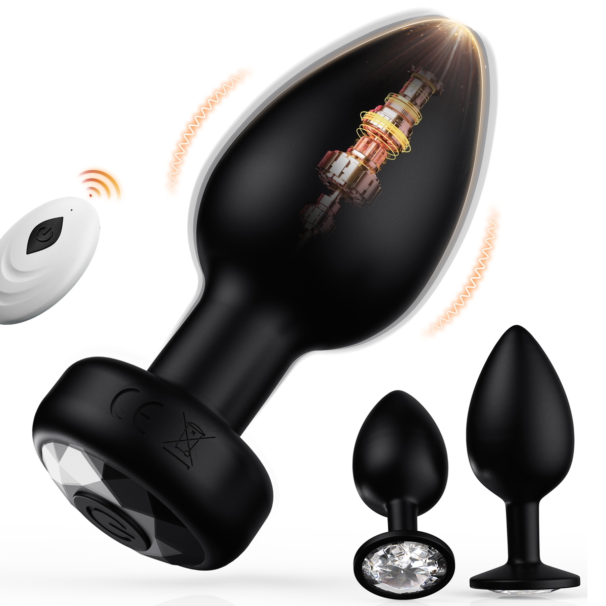 1/1 Aiersha Onyx Pulse Black: Electric Metal Anal Toy