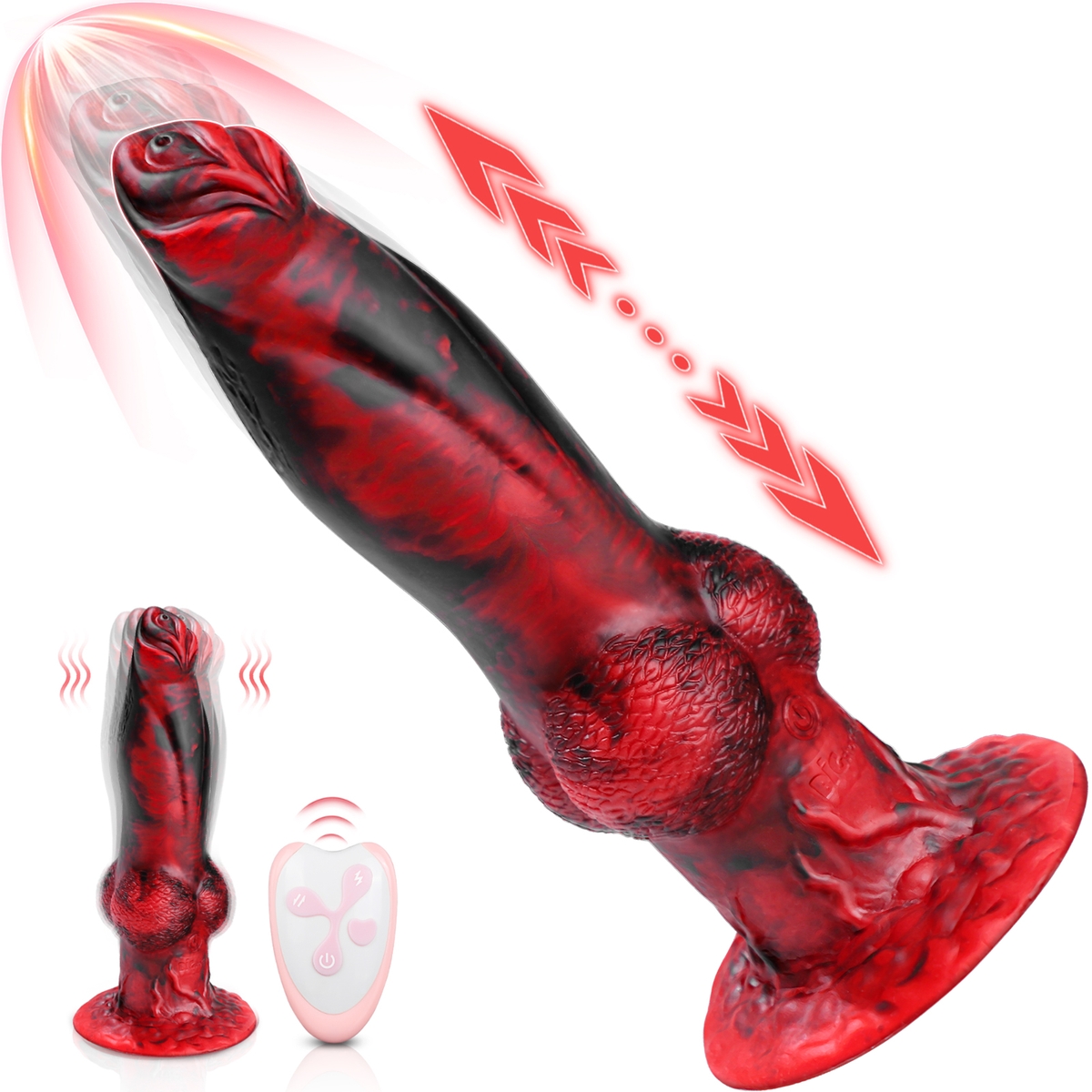 Aiersha Blaze Core Dildo: Red Scale Intelligent Control Telescopic Dildo