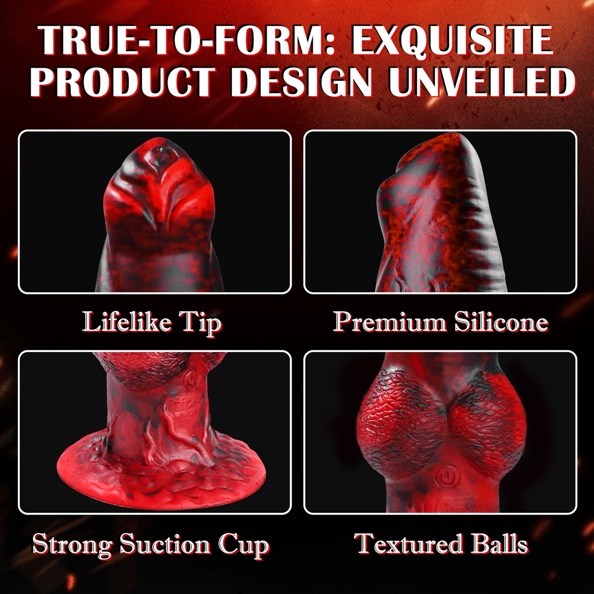Aiersha Blaze Core Dildo: Red Scale Intelligent Control Telescopic Dildo