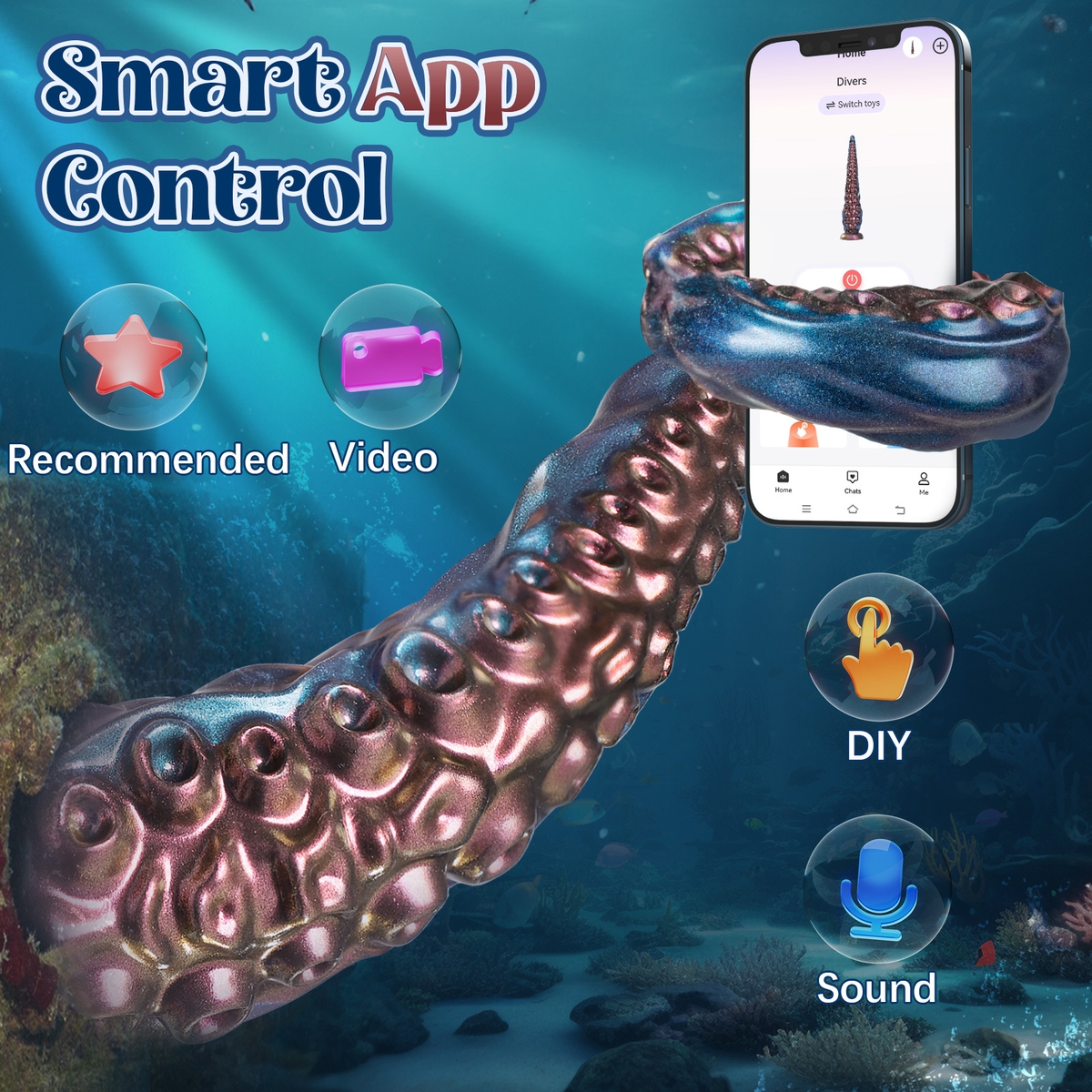 Aiersha Nebula Tendril: Octopus Tentacle Silicone Dildo