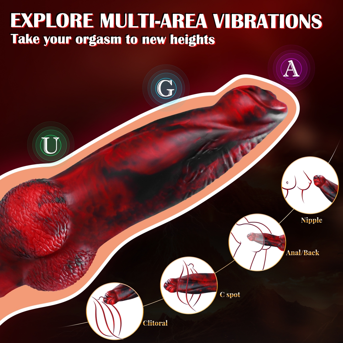 Aiersha Blaze Core Dildo: Red Scale Intelligent Control Telescopic Dildo