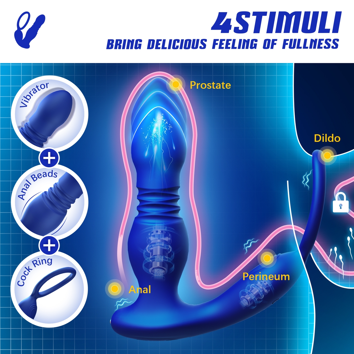 Aiersha Pulse Orbit Blau: Multifunktionales Prostatamassagegerät