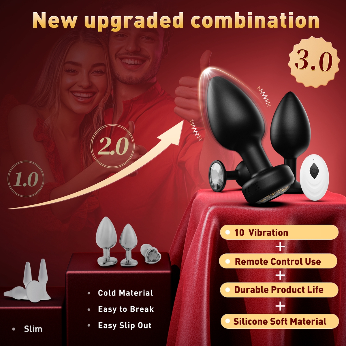 1/1 Aiersha Onyx Pulse Black: Electric Metal Anal Toy