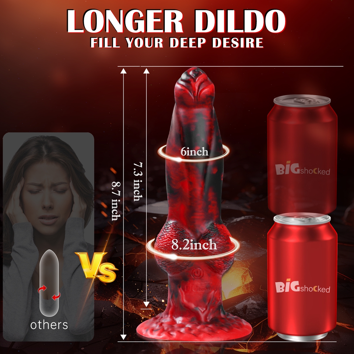 Aiersha Blaze Core Dildo: Red Scale Intelligent Control Telescopic Dildo