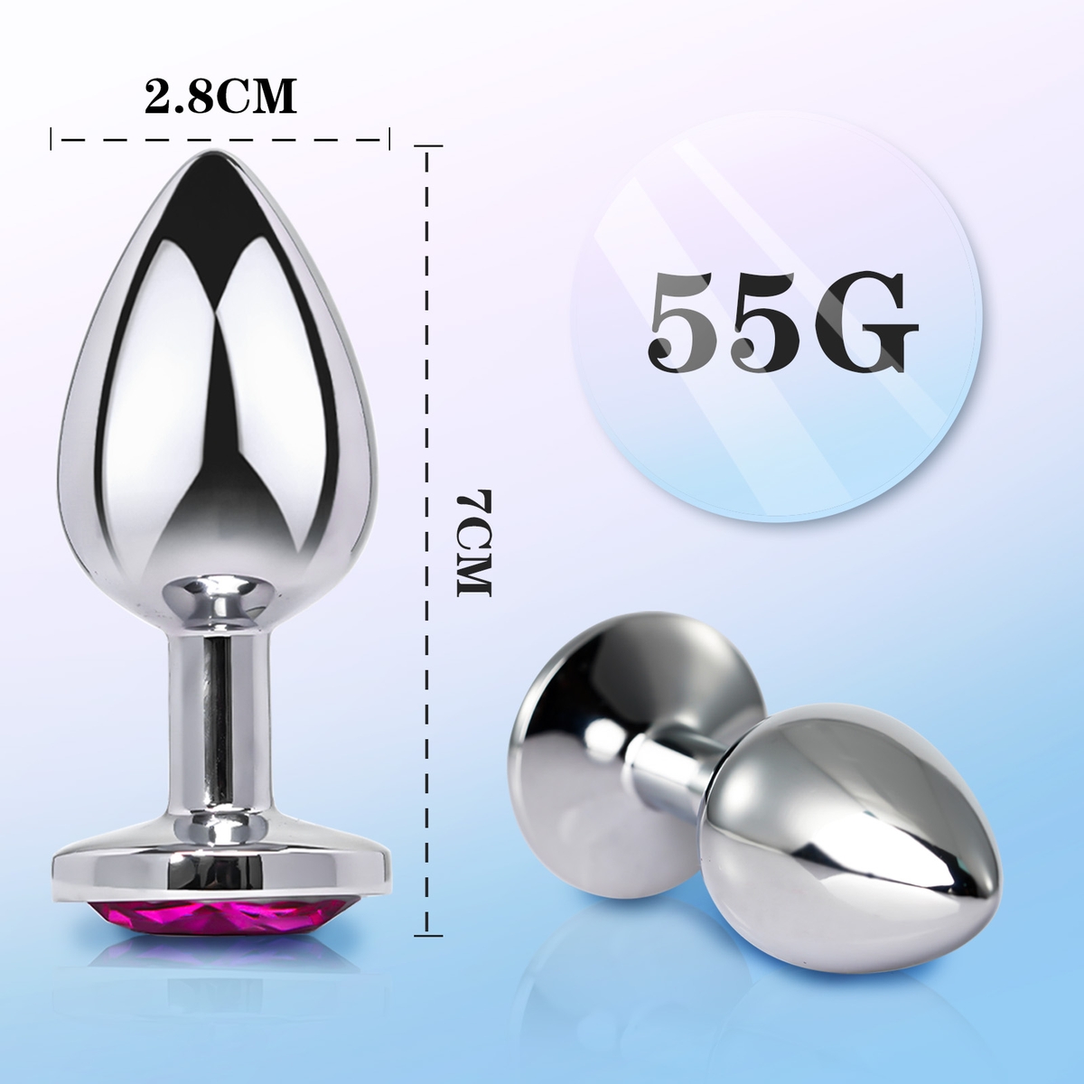 Aiersha Cristal Spire Rose Red: Metal Anal Toy Three-Piece Set
