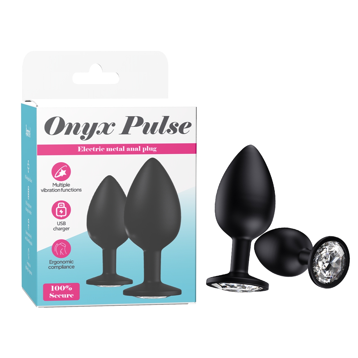 1/1 Aiersha Onyx Pulse Black: Electric Metal Anal Toy