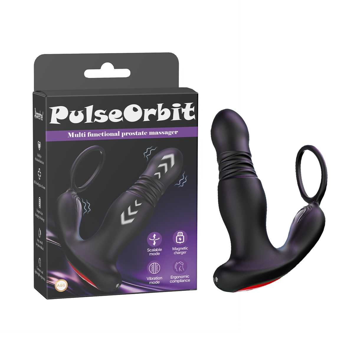 Aiersha Orbit Core: Twisting Prostate Massager & Secure-Fit Penis Ring