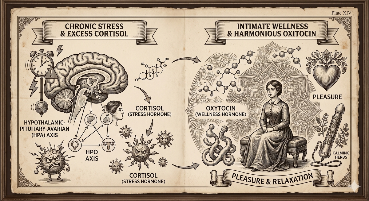 Ilustración de equilibrio hormonal y bienestar